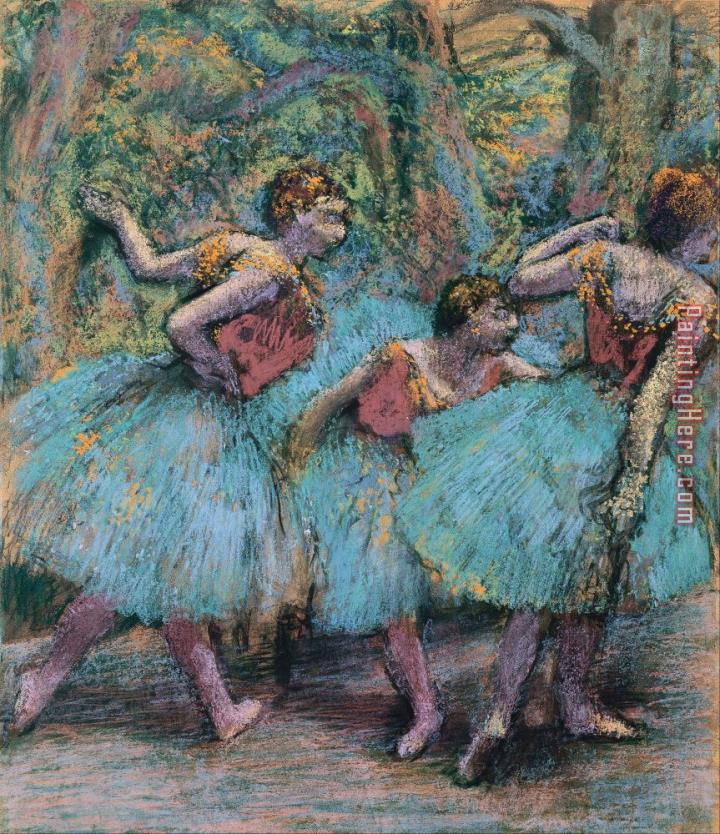 Edgar Degas Three Dancers (blue Tutus, Red Bodices)